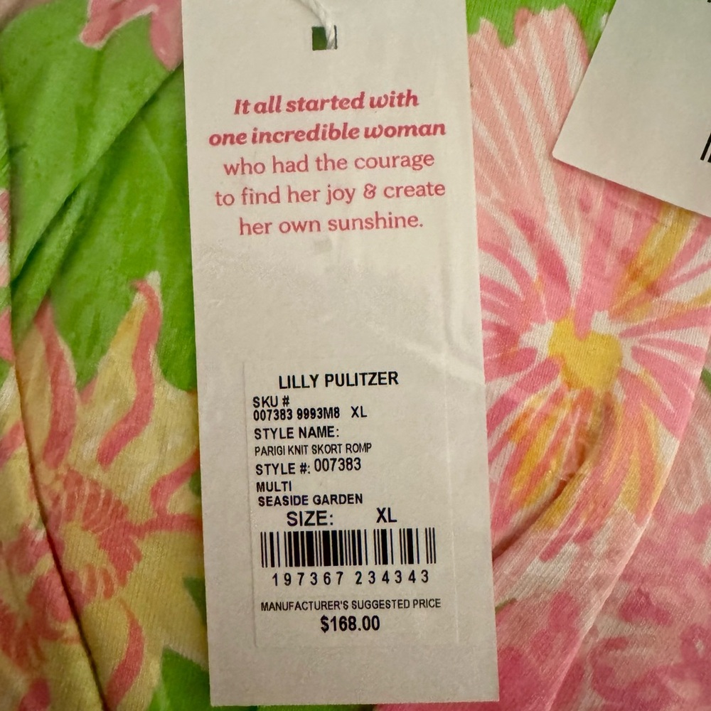 NWT Lilly Pulitzer PARIGI SKORT ROMPER in “Seaside Garden” MSRP $168 sz XL - Picture 6 of 10